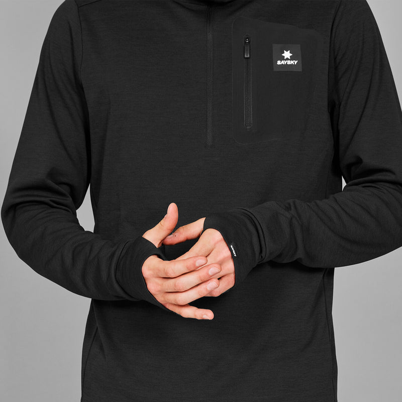 Saysky Pace Half Zip Hoodie Schwarz 9001 MMRHO01C9001