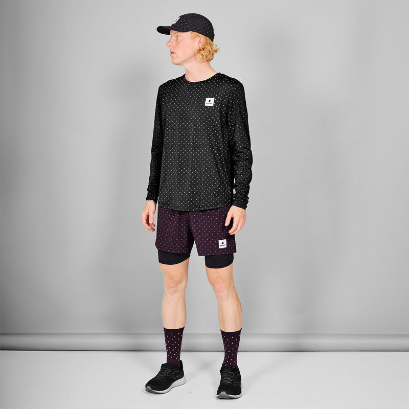 Saysky Reflective Polka Pace Long sleeve Schwarz Reflective Polka 1018 MMRLS02C1018