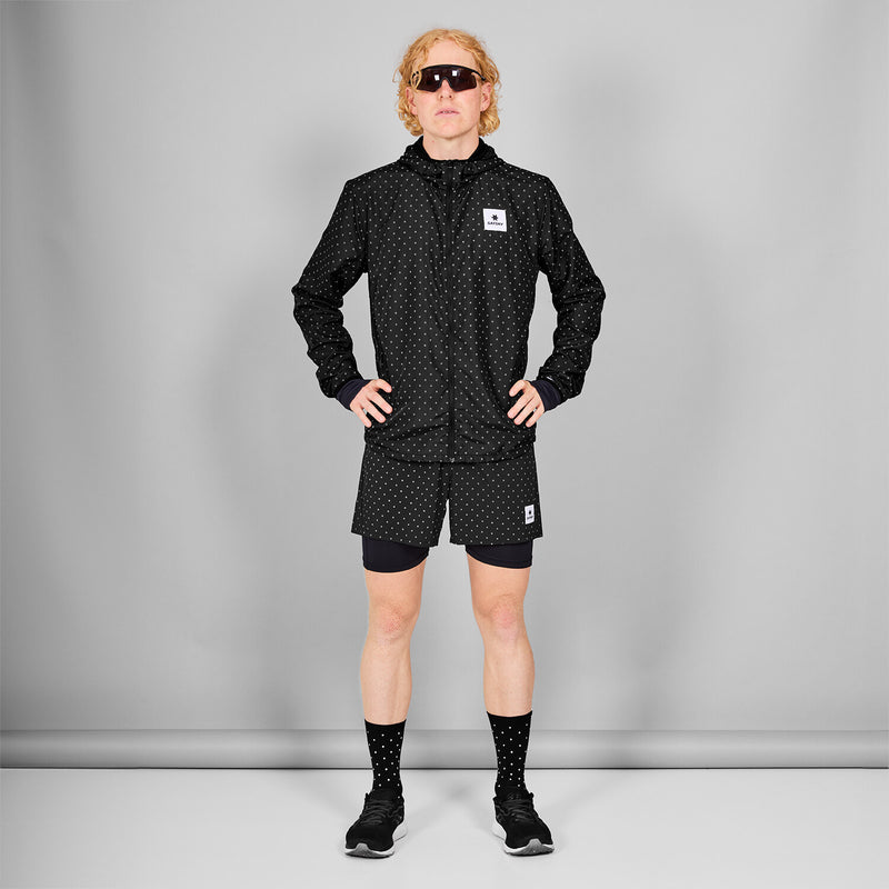 Saysky Reflective Polka 2 In 1 Pace Shorts 5" Schwarz Reflective Polka 1018 MMRSH01C1018