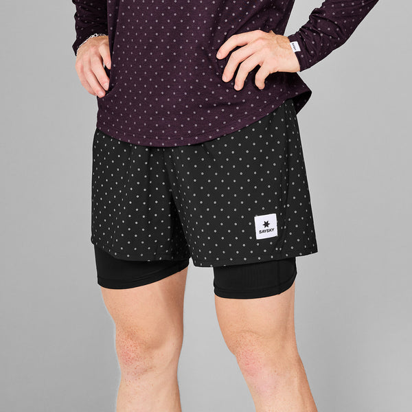 Saysky Reflective Polka 2 In 1 Pace Shorts 5" Schwarz Reflective Polka 1018 MMRSH01C1018