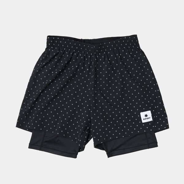 Saysky Reflective Polka 2 In 1 Pace Shorts 5" Schwarz Reflective Polka 1018 MMRSH01C1018