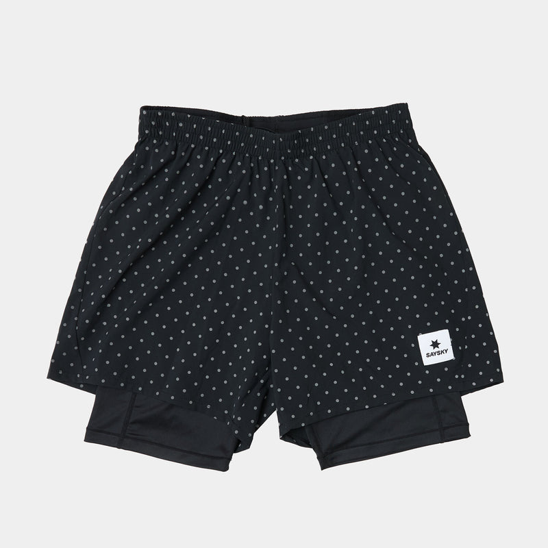 Saysky Reflective Polka 2 In 1 Pace Shorts 5" Schwarz Reflective Polka 1018 MMRSH01C1018