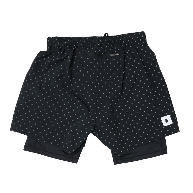 Saysky Reflective Polka 2 In 1 Pace Shorts 5" Schwarz Reflective Polka 1018 MMRSH01C1018