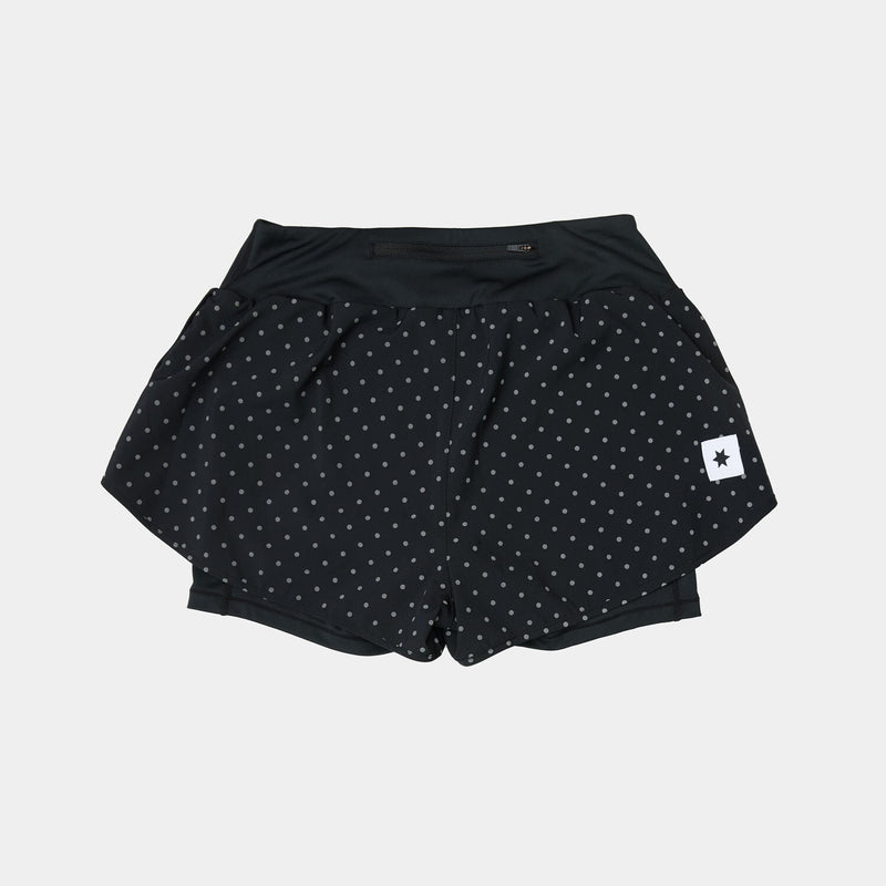Saysky Reflective Polka 2 In 1 Pace Shorts 3" Schwarz Reflective Polka 1018 MWRSH01C1018