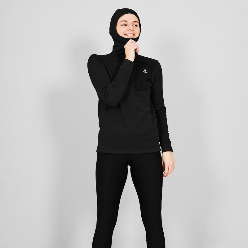 Saysky Combat Half Zip Fleece Hoodie Schwarz 901 NWRHO30C901