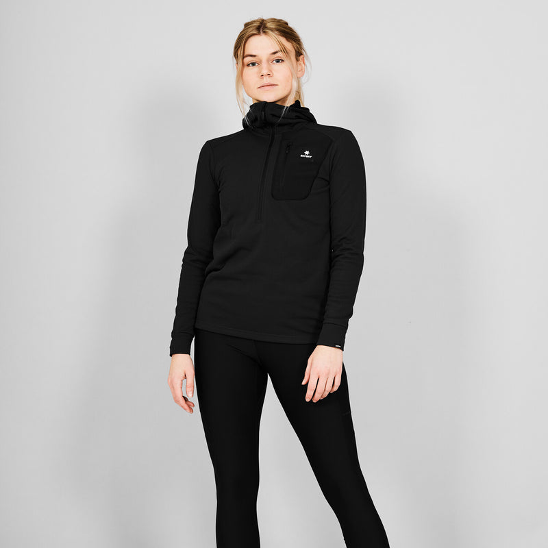 Saysky Combat Half Zip Fleece Hoodie Schwarz 901 NWRHO30C901