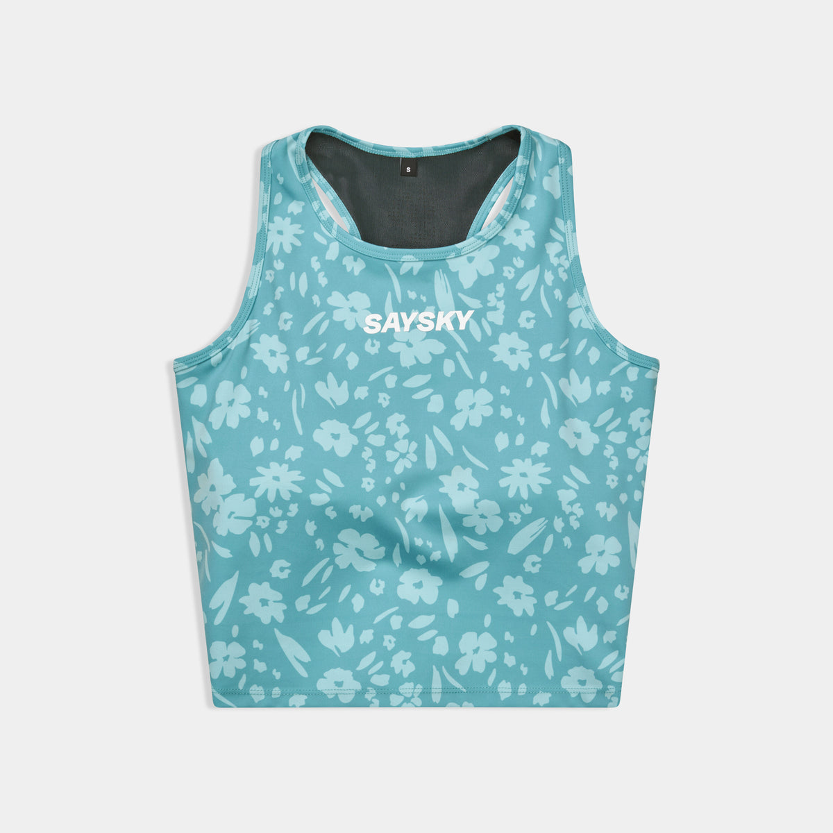 Saysky Flower Combat Crop Top Hellblau Flower 1066 SW30017
