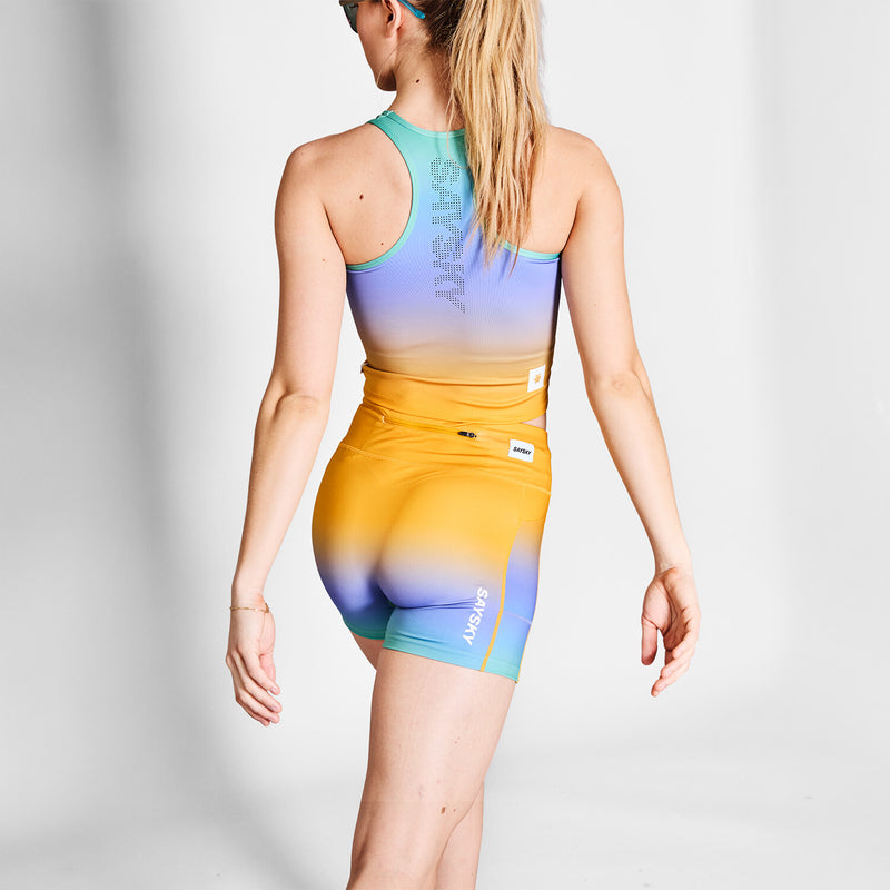 Saysky Drip Dye Combat Crop Top Lila/Grün/Gelb Drip Dye 1033 NWRSB31C1033