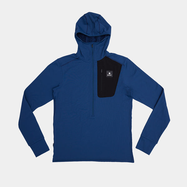 Saysky Combat Half Zip Fleece Hoodie Blau 219 OMRHO30C219