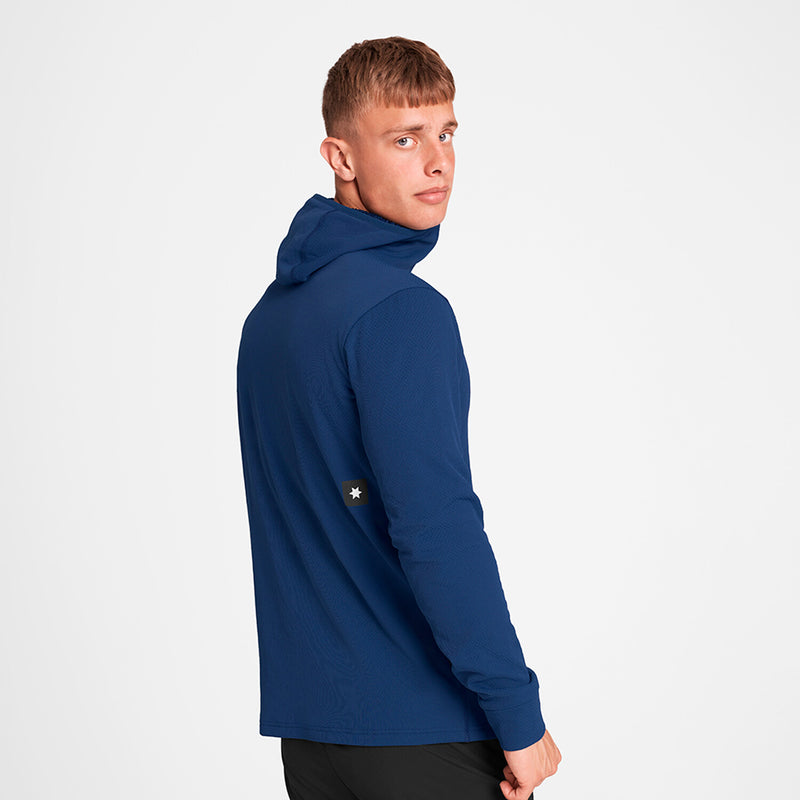 Saysky Combat Half Zip Fleece Hoodie Blau 219 OMRHO30C219