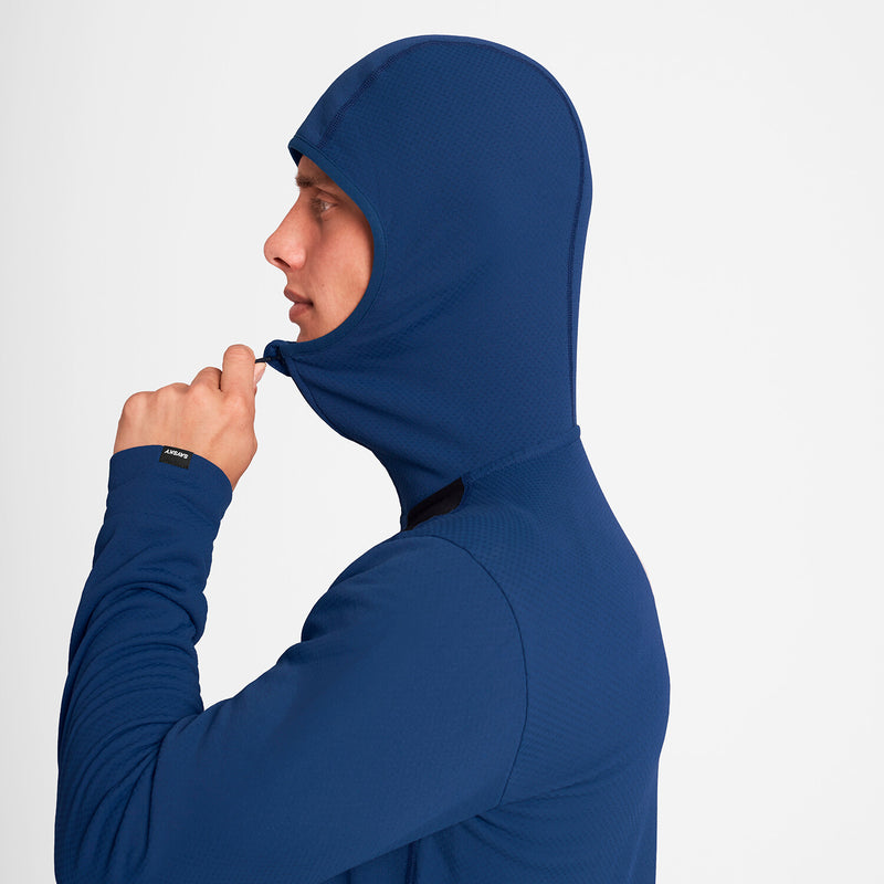 Saysky Combat Half Zip Fleece Hoodie Blau 219 OMRHO30C219