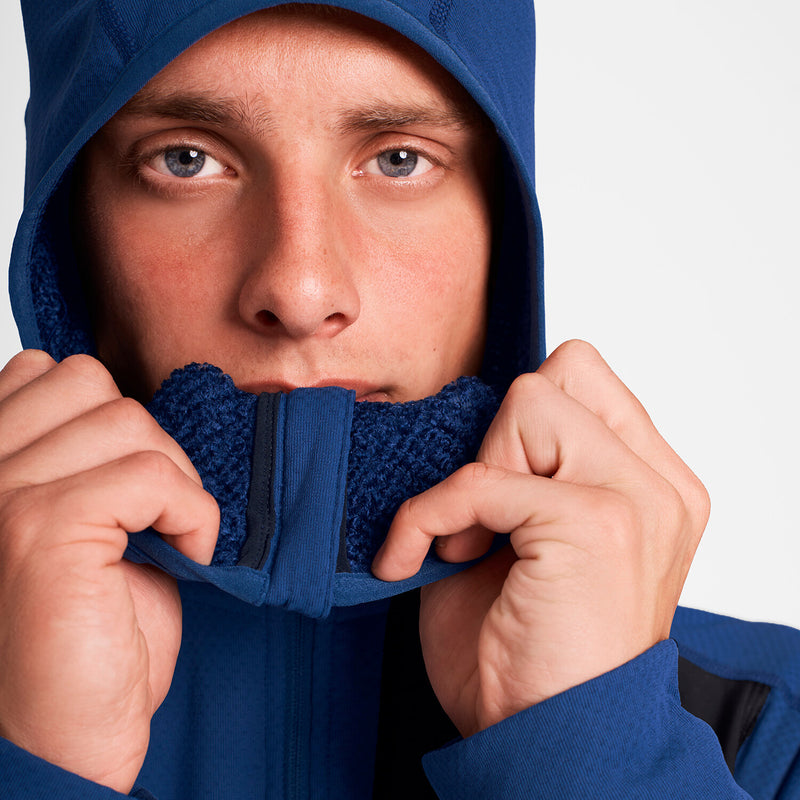 Saysky Combat Half Zip Fleece Hoodie Blau 219 OMRHO30C219