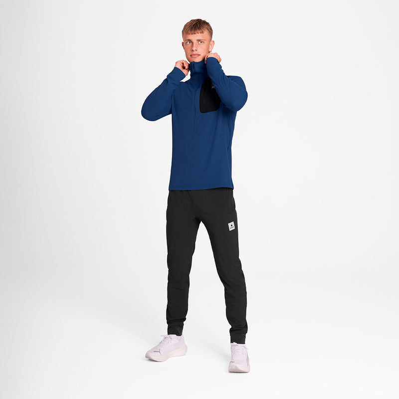 Saysky Combat Half Zip Fleece Hoodie Blau 219 OMRHO30C219
