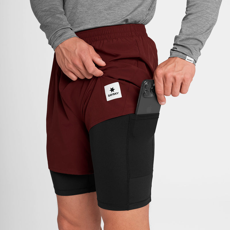 Saysky 2 in 1 Pace Shorts 5'' Rot 509 OMRSH20C509
