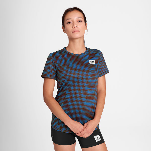 Saysky Houndstooth Combat T-Shirt Blau Houndstooth 1047 OWRSS31C1047
