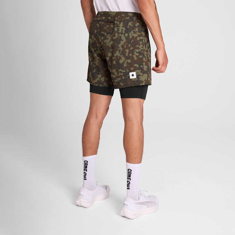 Saysky Camo Pace 2 in 1 Shorts 5'' Braun Camo 1048 OMRSH20C1048
