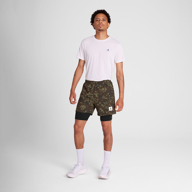 Saysky Camo Pace 2 in 1 Shorts 5'' Braun Camo 1048 OMRSH20C1048