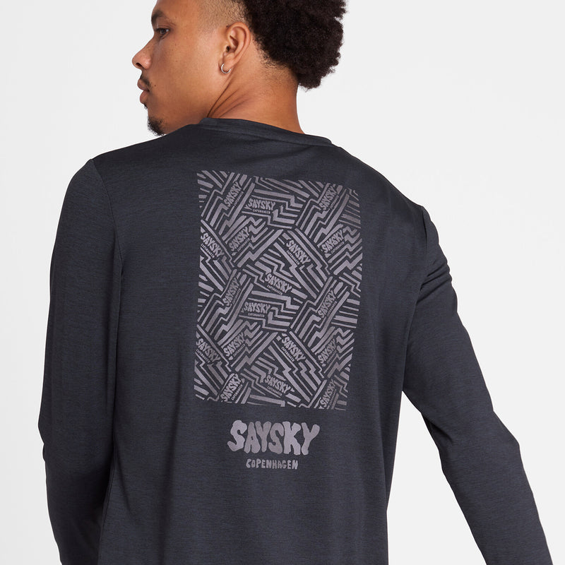 Saysky Reflective Logo Pace Longsleeve Schwarz 9001 OMRLS20C9001