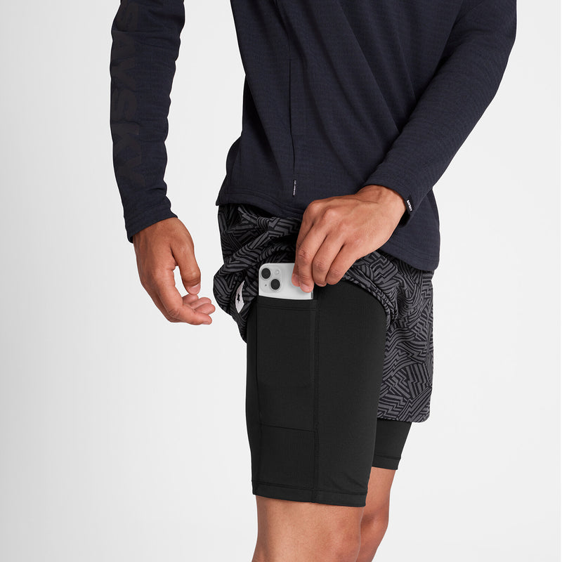 Saysky Reflective Pace 2 in 1 Shorts 5'' Schwarz Reflective Lightning 1050 OMRSH20C1050