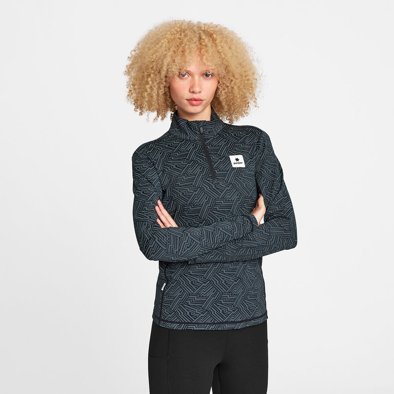 Saysky Reflective Pace 1/2 Zip Long Sleeve Schwarz Reflective Lightning 1050 OWRLS21C1050