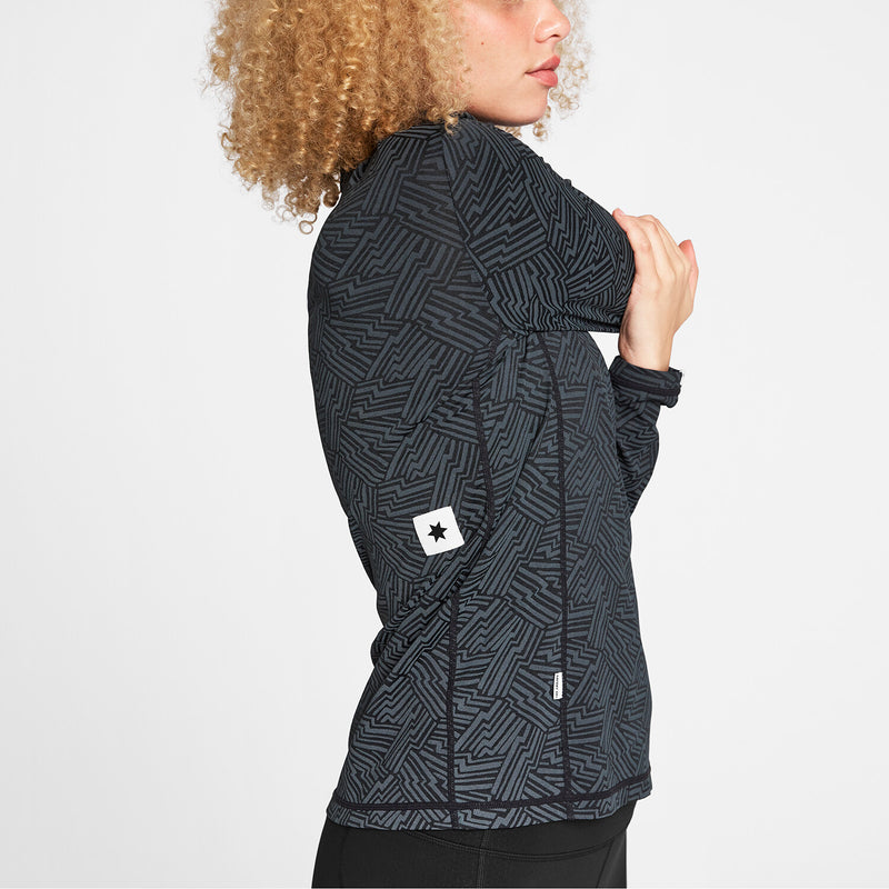 Saysky Reflective Pace 1/2 Zip Long Sleeve Schwarz Reflective Lightning 1050 OWRLS21C1050