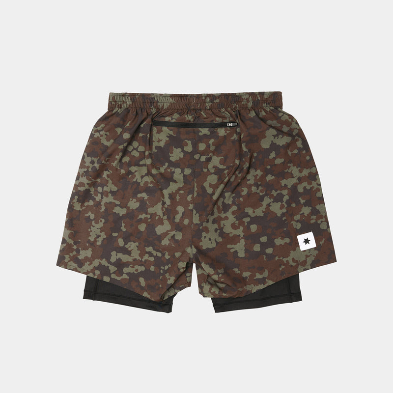 Saysky Camo Pace 2 in 1 Shorts 5'' Braun Camo 1048 OMRSH20C1048