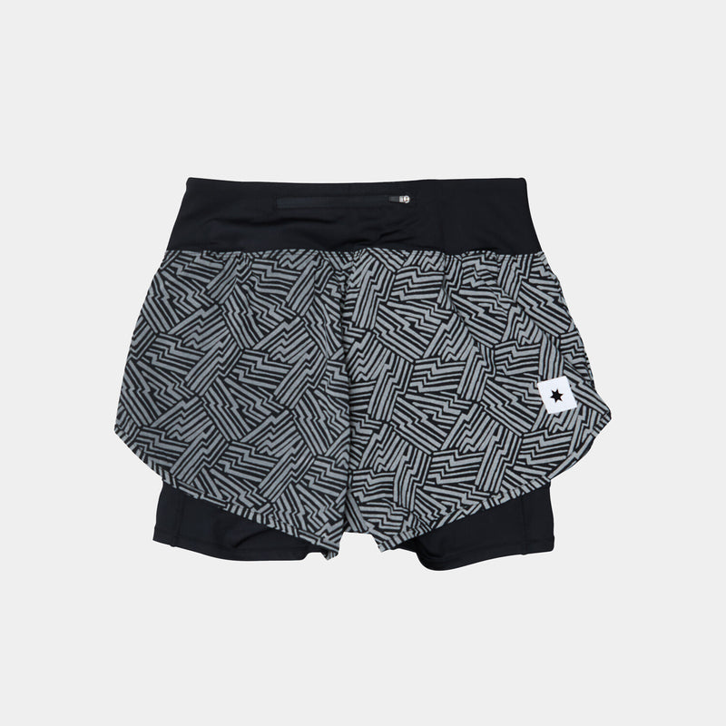 Saysky Reflective 2 in 1 Pace Shorts 3'' Schwarz Reflective Lightning 1050 OWRSH23C1050