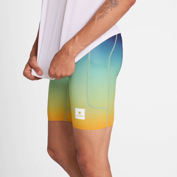 Saysky Drip Dye Combat+ Short Tights 7" Blau/Gelb/Grün Drip Dye 1032 NMRST33C1032