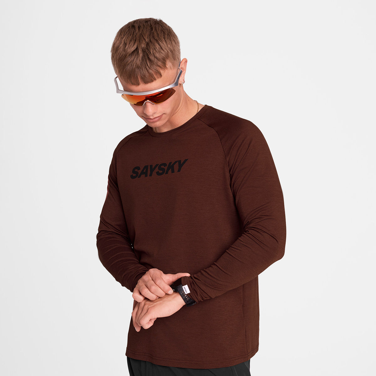 Saysky Logo Pace Long Sleeve Rot 5008 OMRLS21C5008