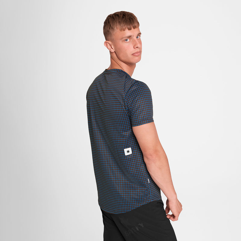 Saysky Houndstooth Combat T-Shirt Blau Houndstooth 1047 OMRSS31C1047