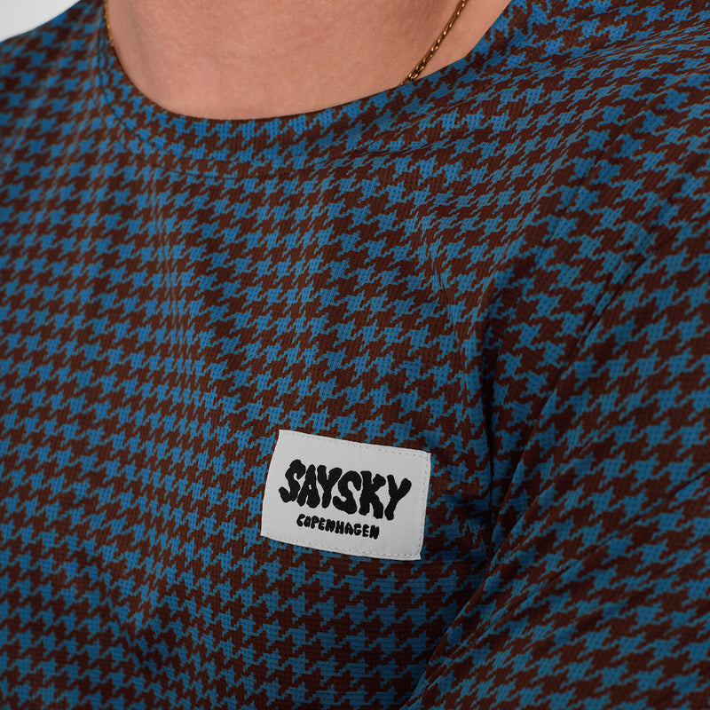 Saysky Houndstooth Combat T-Shirt Blau Houndstooth 1047 OMRSS31C1047
