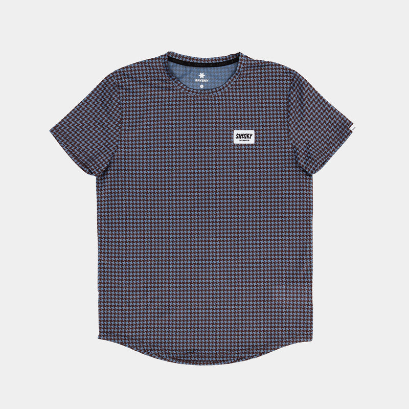 Saysky Houndstooth Combat T-Shirt Blau Houndstooth 1047 OMRSS31C1047