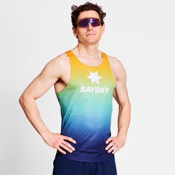 Saysky Drip Dye Flow Singlet Blau/Gelb/Grün Drip Dye 1032 NMRSI60C1032