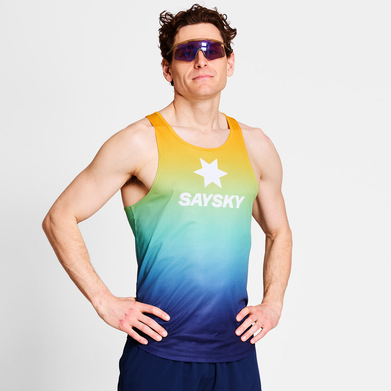 Saysky Drip Dye Flow Singlet Blau/Gelb/Grün Drip Dye 1032 NMRSI60C1032