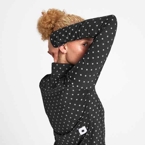 Saysky Reflective Pace Half Zip Longsleeve Schwarz Reflective Polka 1018 NWRLS21C1018