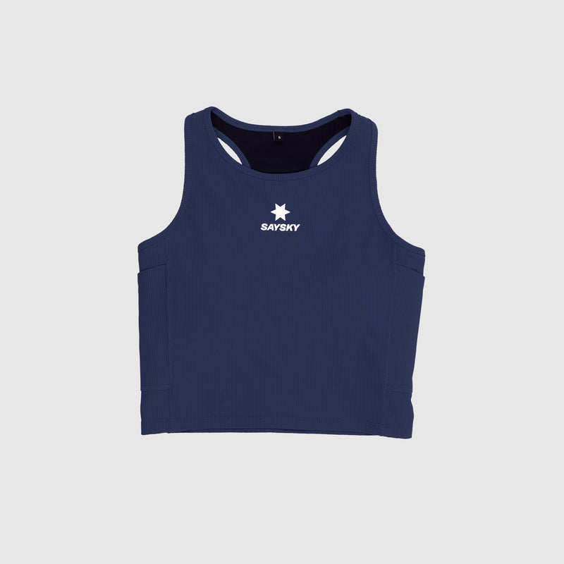 Saysky Combat Rib Crop Top Blau 201 OWRSB32C201