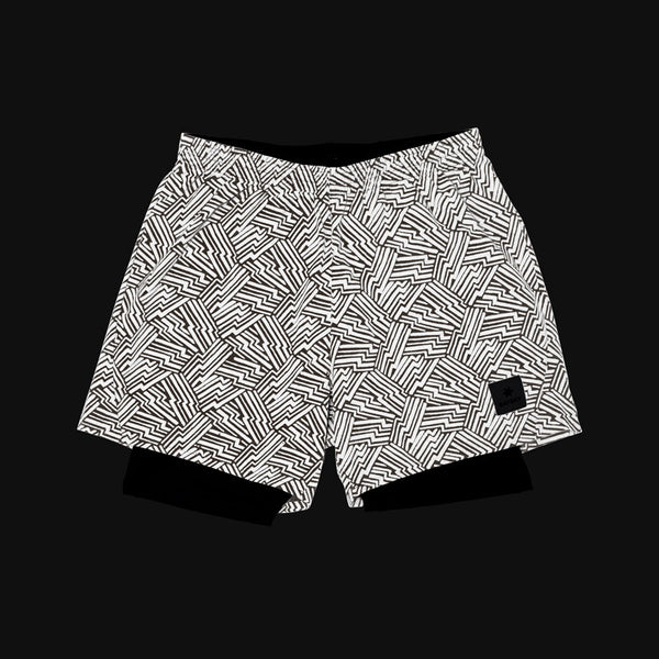 Saysky Reflective Pace 2 in 1 Shorts 5'' Schwarz Reflective Lightning 1050 OMRSH20C1050