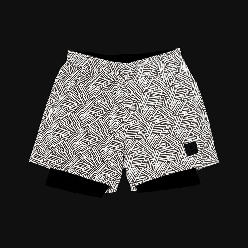 Saysky Reflective Pace 2 in 1 Shorts 5'' Schwarz Reflective Lightning 1050 OMRSH20C1050