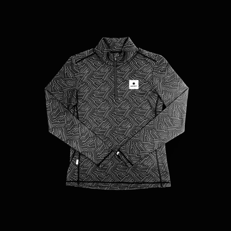 Saysky Reflective Pace 1/2 Zip Long Sleeve Schwarz Reflective Lightning 1050 OWRLS21C1050