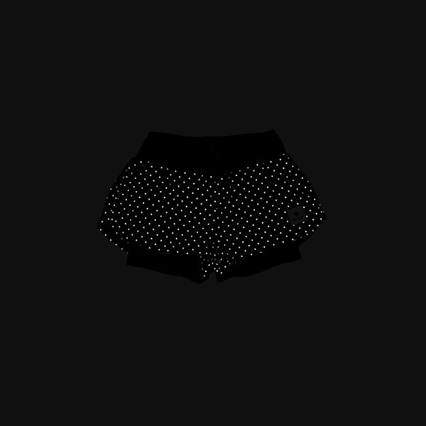 Saysky Reflective Polka 2 In 1 Pace Shorts 3" Schwarz Reflective Polka 1018 MWRSH01C1018