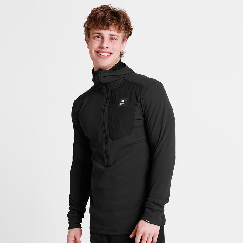 Saysky Combat Half Zip Fleece Hoodie Schwarz 901 NMRHO30C901