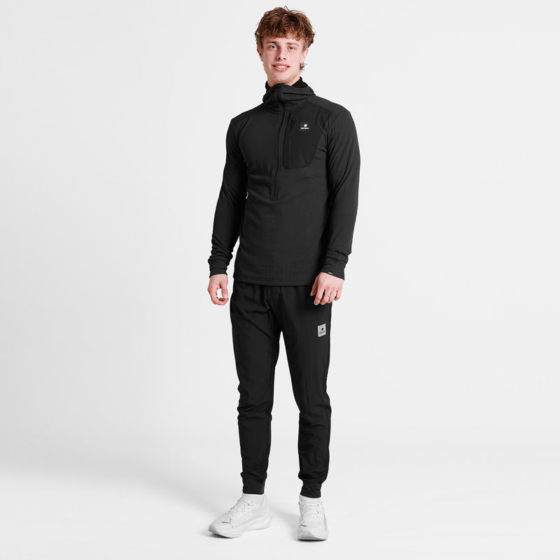 Saysky Combat Half Zip Fleece Hoodie Schwarz 901 NMRHO30C901