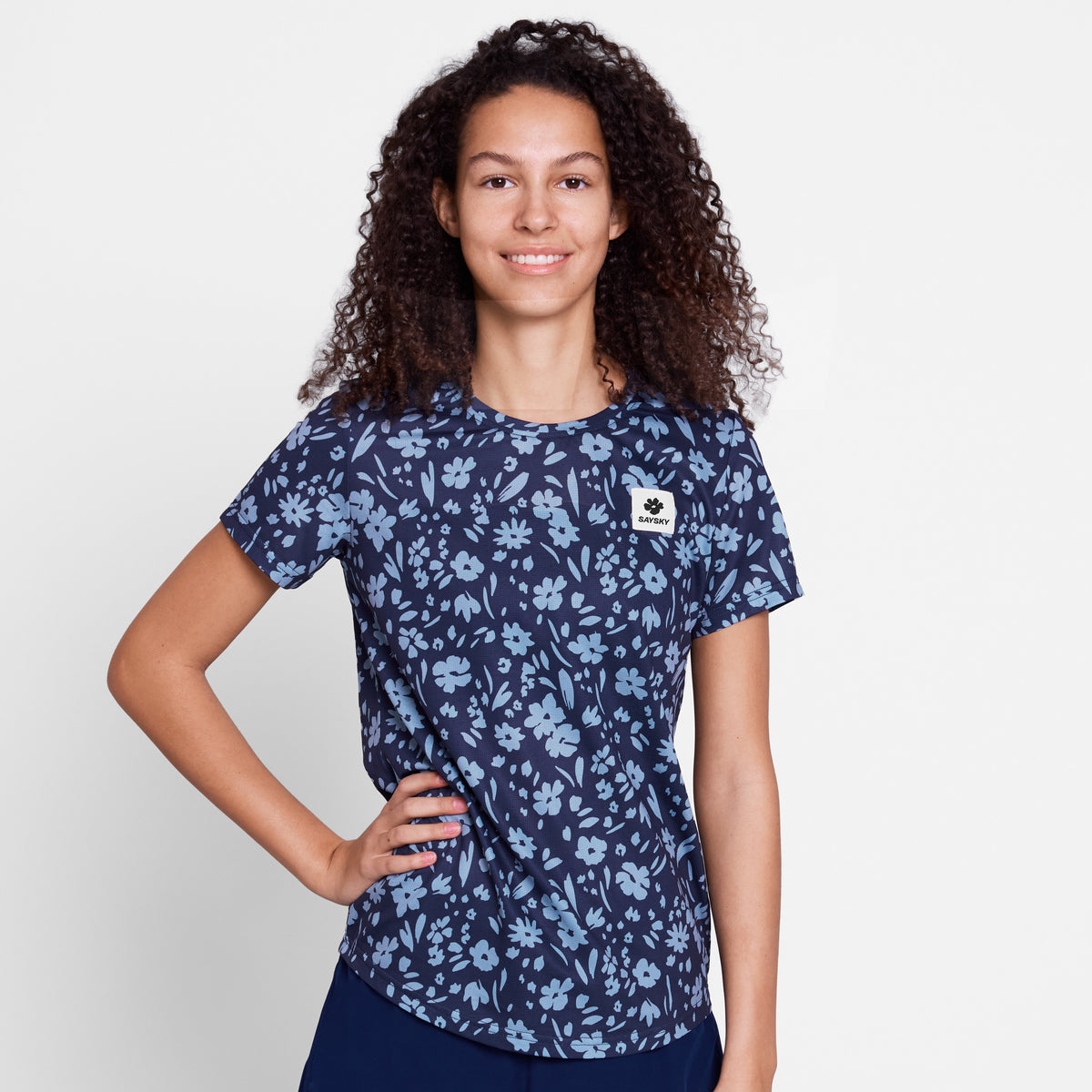 Saysky Flower Combat T-Shirt Blau Flower 1065 SW25010