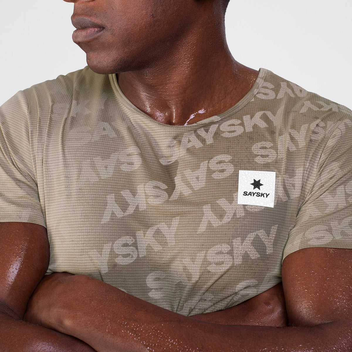Saysky Reactive Flow T-shirt Dunkel Beige Logo 1070 SM25011