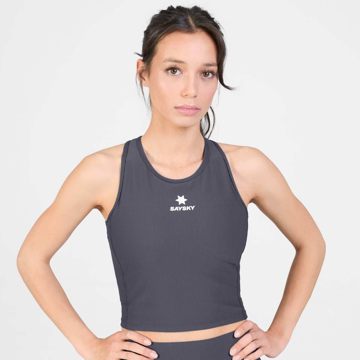 Saysky Combat Rib Crop Top Grau 611 SW30005