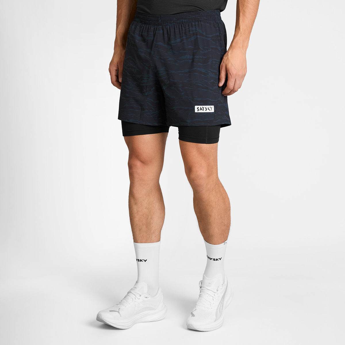 Saysky Tiger Pace 2 in 1 Shorts 5'' Schwarz Camo 1080 SM40019