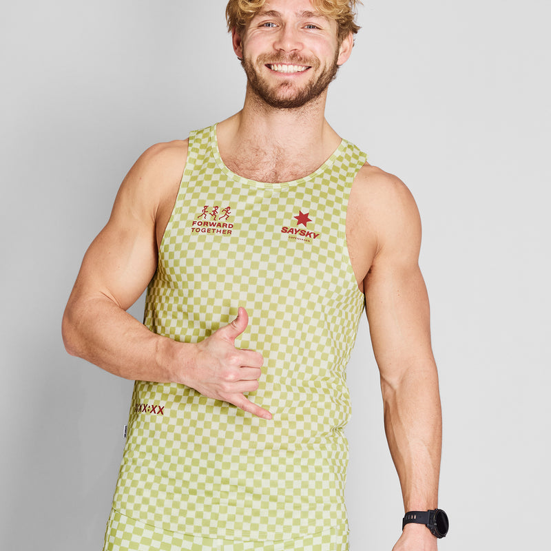 SAYSKY Checker Combat Singlet SINGLETS 1034 - GREEN AOP