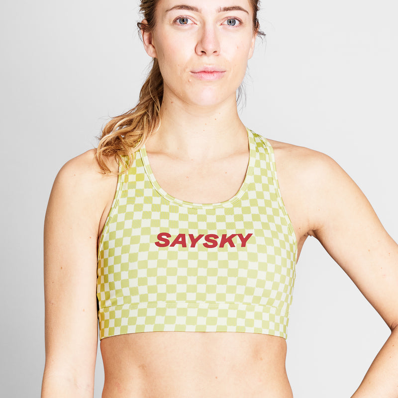 SAYSKY Checker Combat Sports Bra SPORT-BH 1034 - GREEN AOP