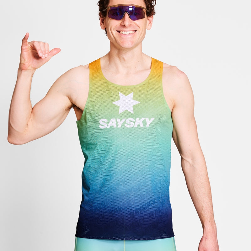 SAYSKY Drip Dye Flow Air Singlet SINGLETS 1032 - BLUE AOP