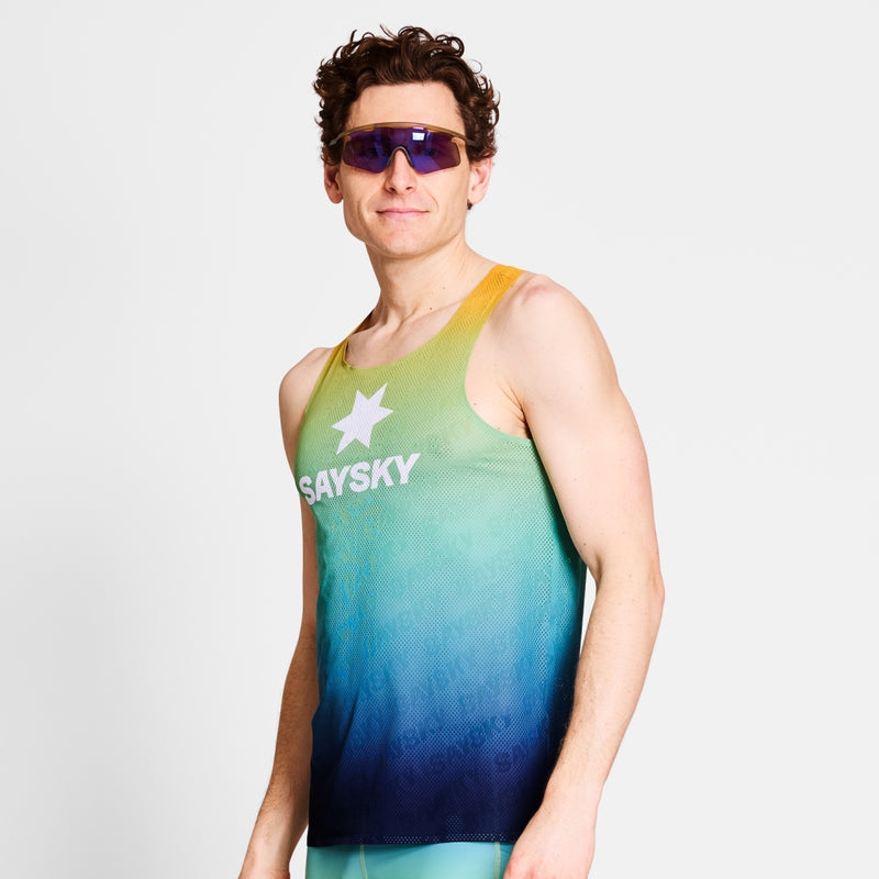 SAYSKY Drip Dye Flow Air Singlet SINGLETS 1032 - BLUE AOP